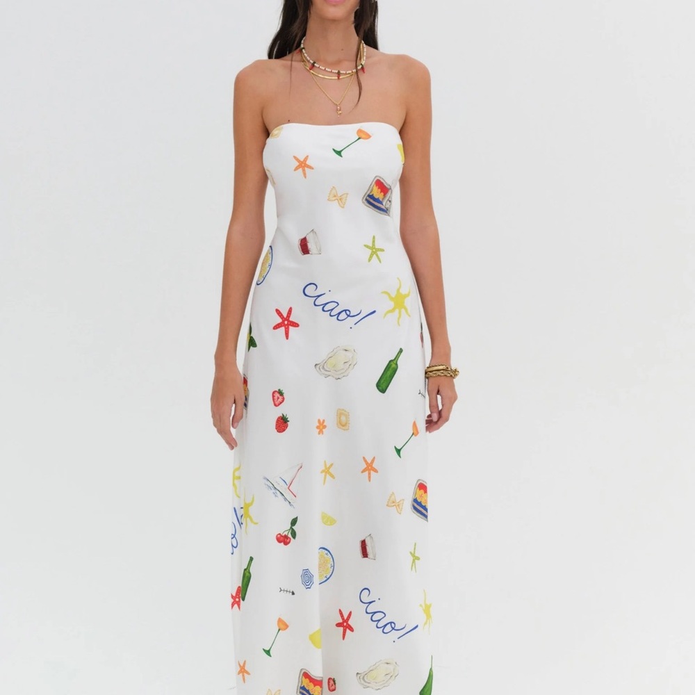 NWT For Love & Lemons Carla Strapless Maxi Dress